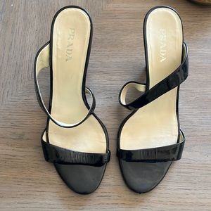 Prada Patent Leather Wedges Size 8.5